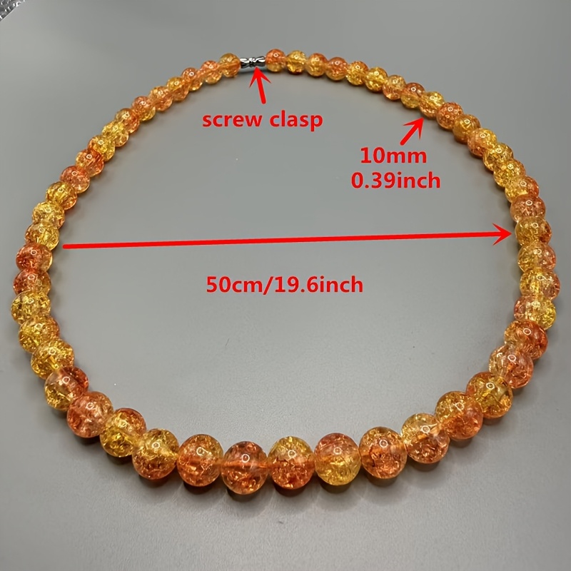 Unisex Baltic Amber Necklace, Minimalist Smooth Beaded Chain